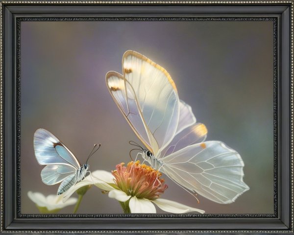 Butterflies on a Vibrant Flower with Soft Background