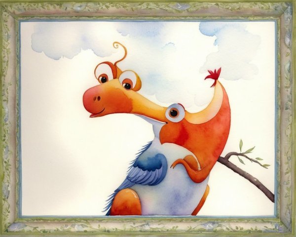 Whimsical Colorful Creature with Cheerful Expression