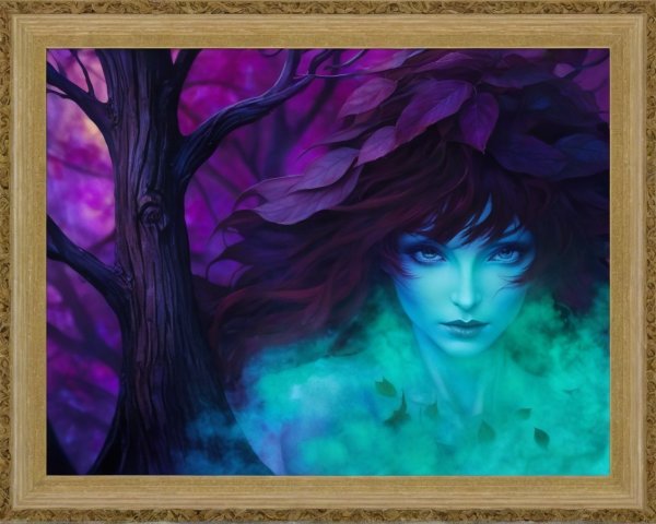 Ethereal Figure in Mist with Nature Elements