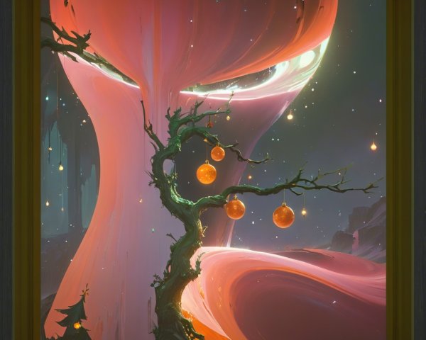 Surreal Digital Painting of Otherworldly Night Landscape