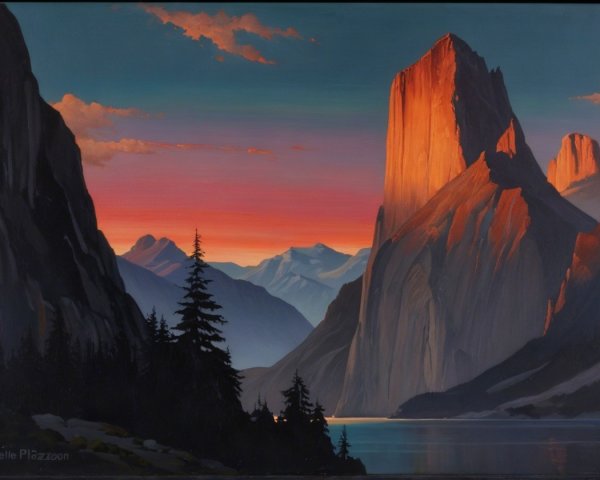 Breathtaking Sunset Landscape with Rock Formation