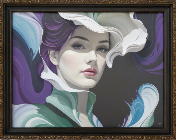 Portrait of a Woman with Vibrant Hair Colors