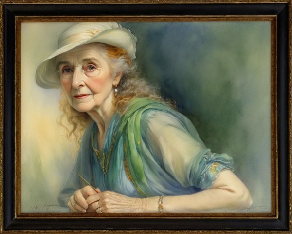 Portrait of a Woman in Elegant Attire and Hat