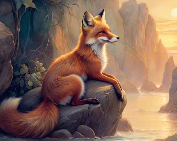 Red Fox by Serene Waters at Sunset