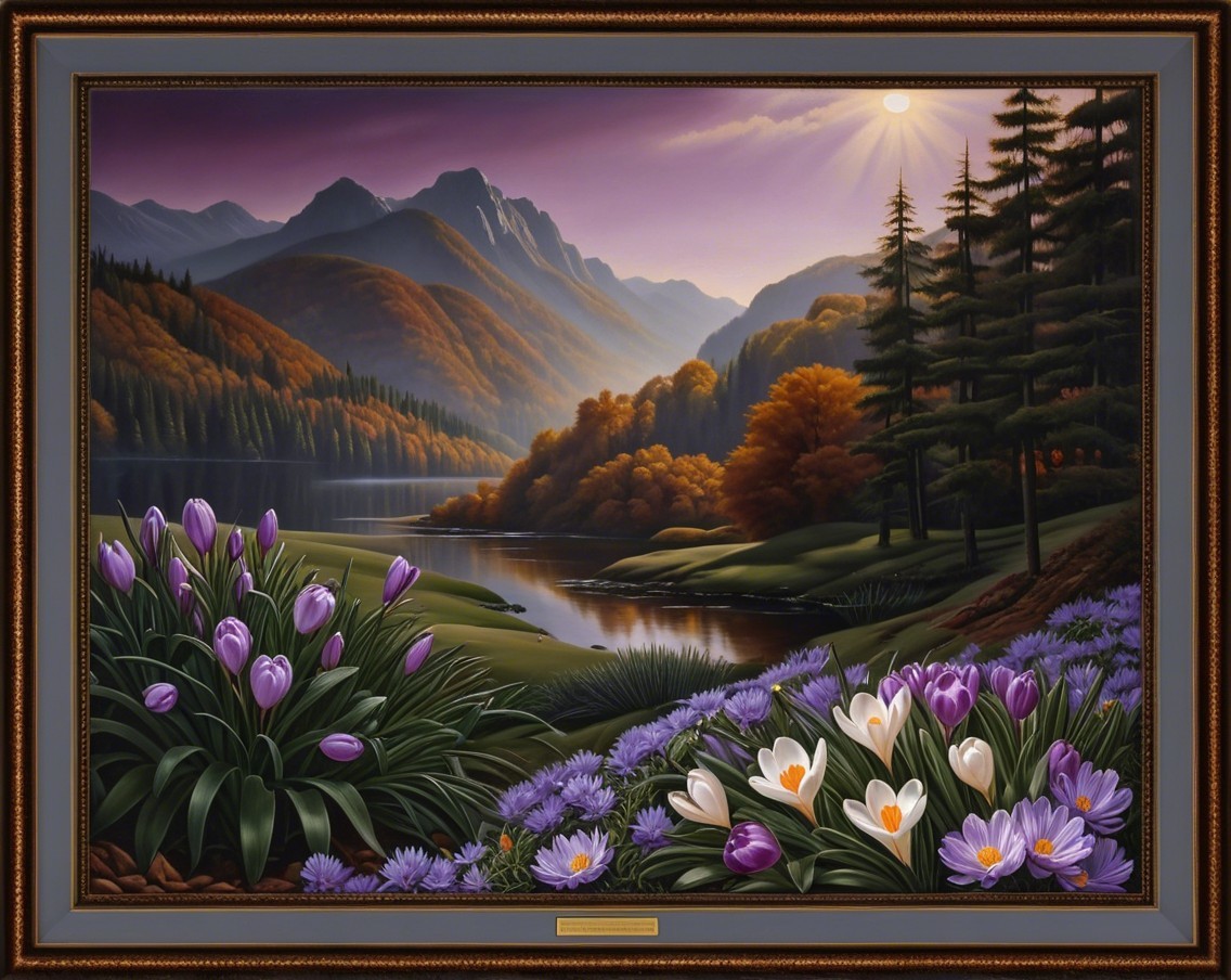 Serene Dawn Landscape with Mountains and Lake