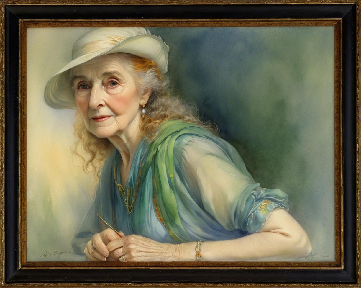 Portrait of a Woman in Elegant Attire and Hat