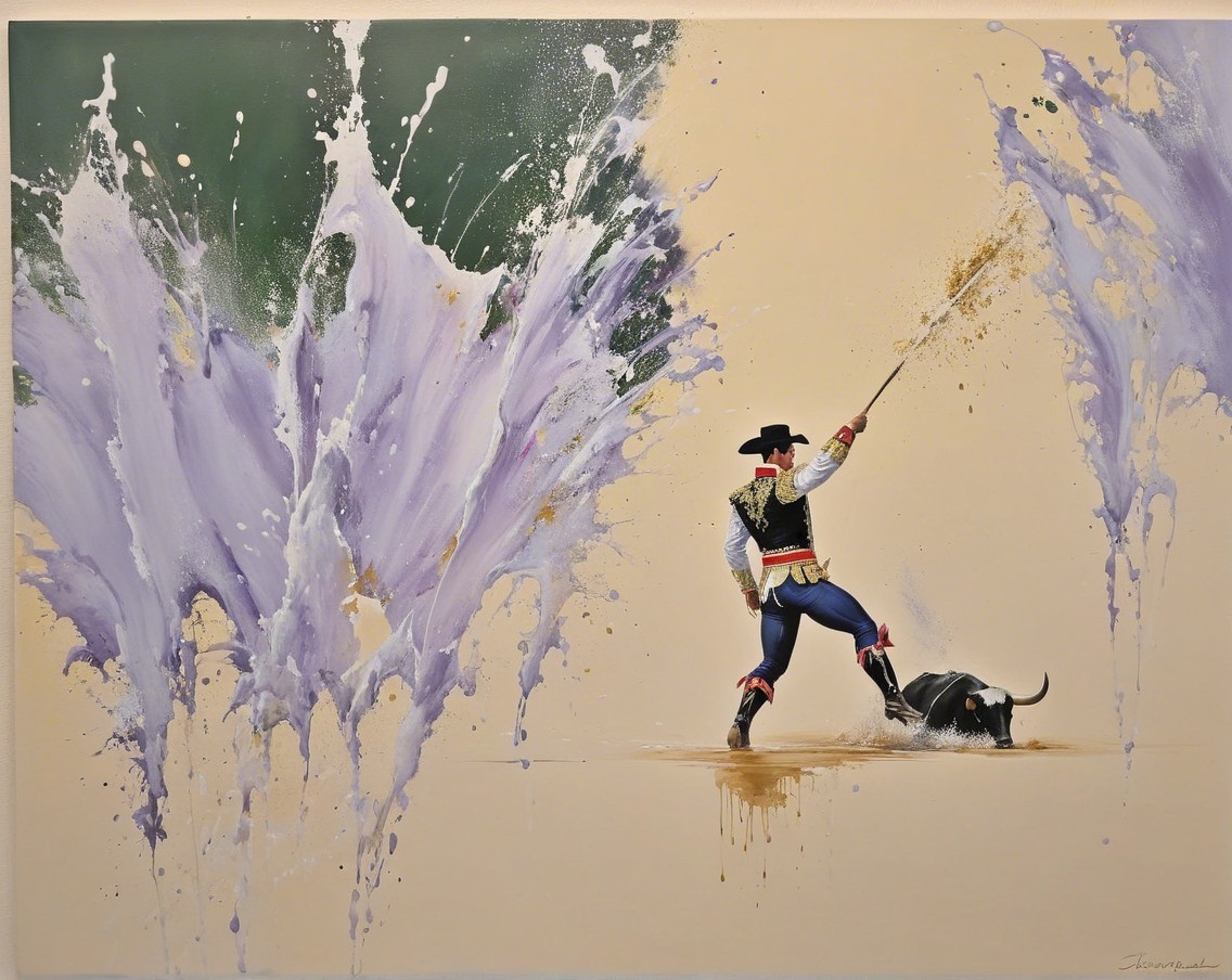 Dynamic Matador Scene in Bullfighting Arena