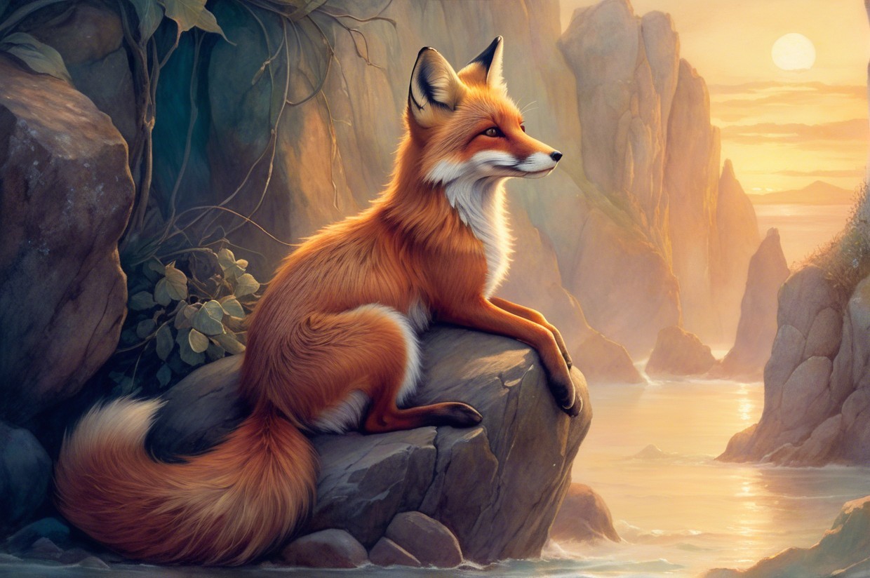 Red Fox by Serene Waters at Sunset