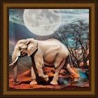 Oil Painting of Japanese Woman in Red Kimono