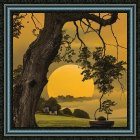 Snowy Winter Forest with Santa Claus and Reindeer