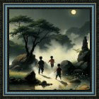 Cozy Christmas Scene with Decorated Tree and Snowy View