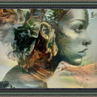 Large butterfly on white flower with smaller butterfly