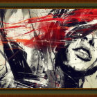 Vibrant Watercolor of Red Chrysanthemums in Greenery