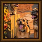 Surreal Painting of Alien and Girl in Decorated Room