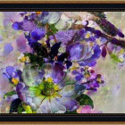 Purple Bow Gift with Holly and Bird in Festive Scene