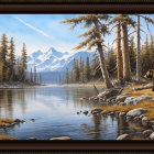 Serene Safari Landscape Oil Painting at Sunset