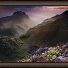 Serene Dawn Landscape with Mountains and Lake