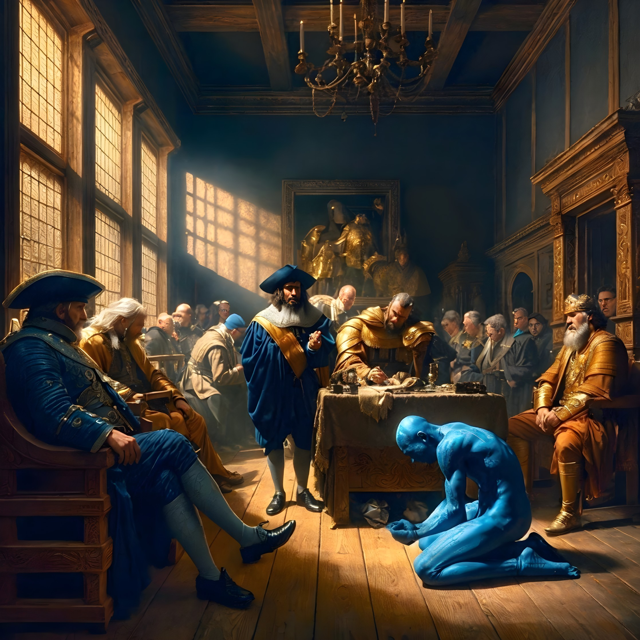 Grand Hall with Figures in Historical Attire