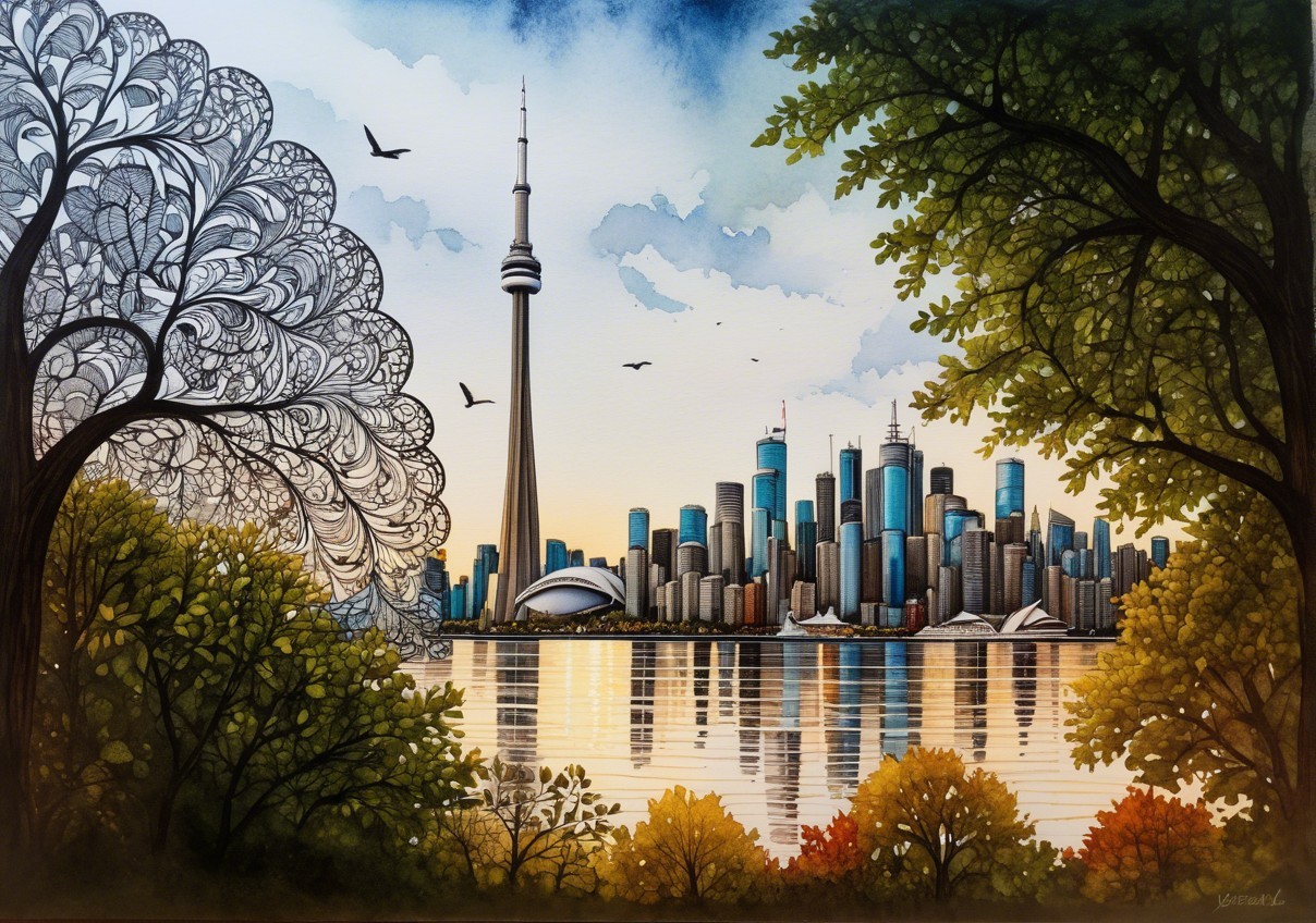 Vibrant Toronto Cityscape with CN Tower and Waterfront