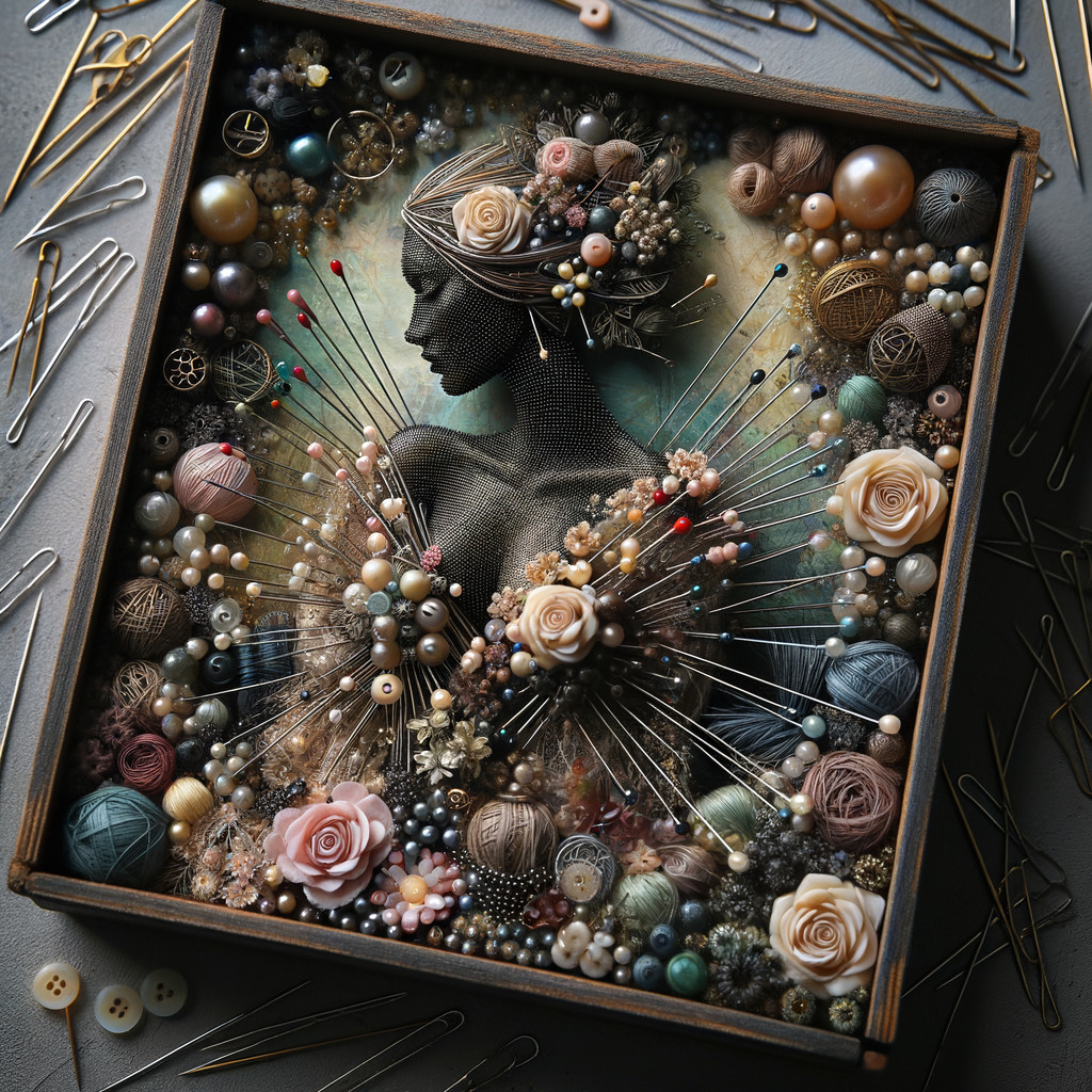 Delicate Materials in Colorful Artistic Assemblage
