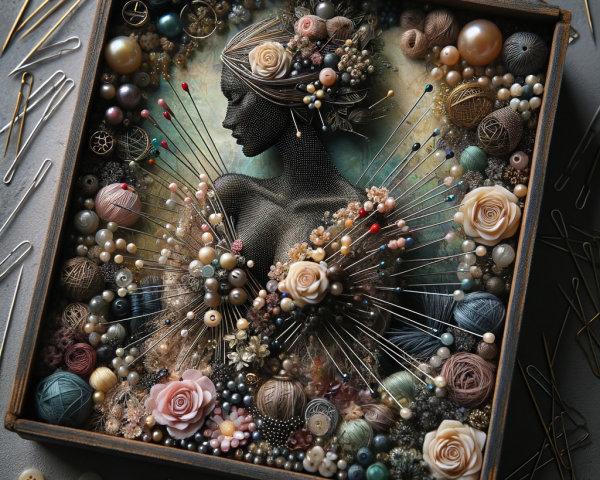 Delicate Materials in Colorful Artistic Assemblage