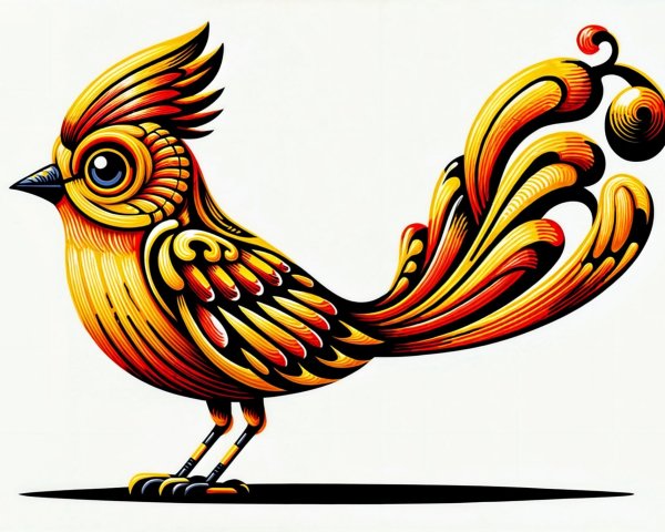 Vibrant Bird with Intricate Patterns and Bold Colors