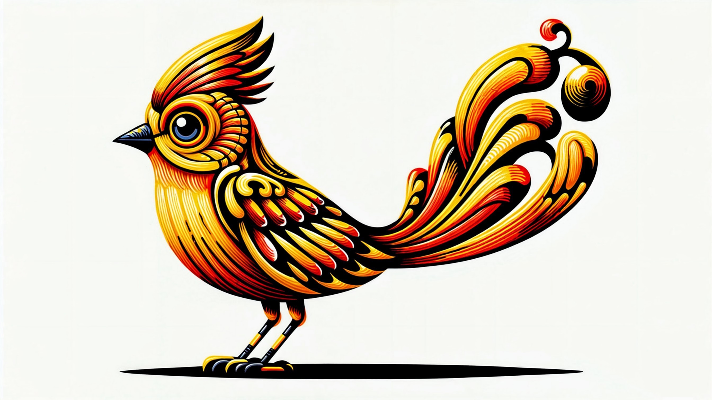 Vibrant Bird with Intricate Patterns and Bold Colors
