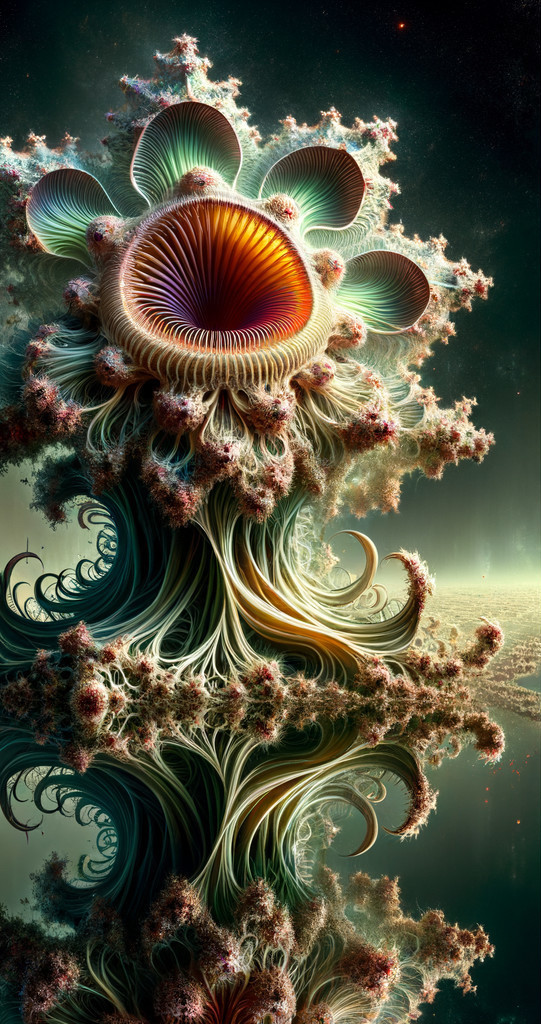 Surreal Organic Structure Resembling a Blooming Flower