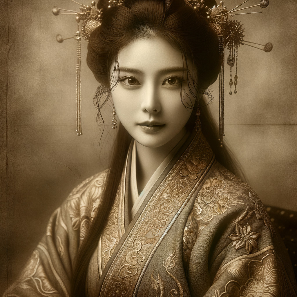 Serene Young Woman in Traditional Attire and Accessories