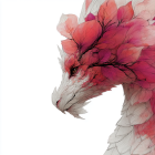 Stylized dragon's head with floral embellishments