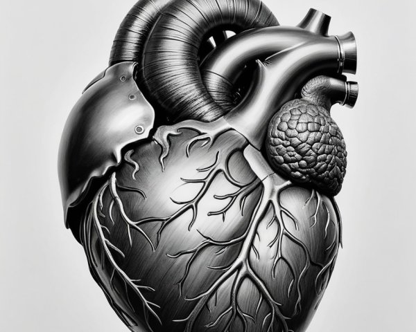 Intricate Heart Design in Brushed Metal Finish