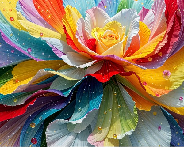 Vibrant Oversized Flower with Colorful Layered Petals