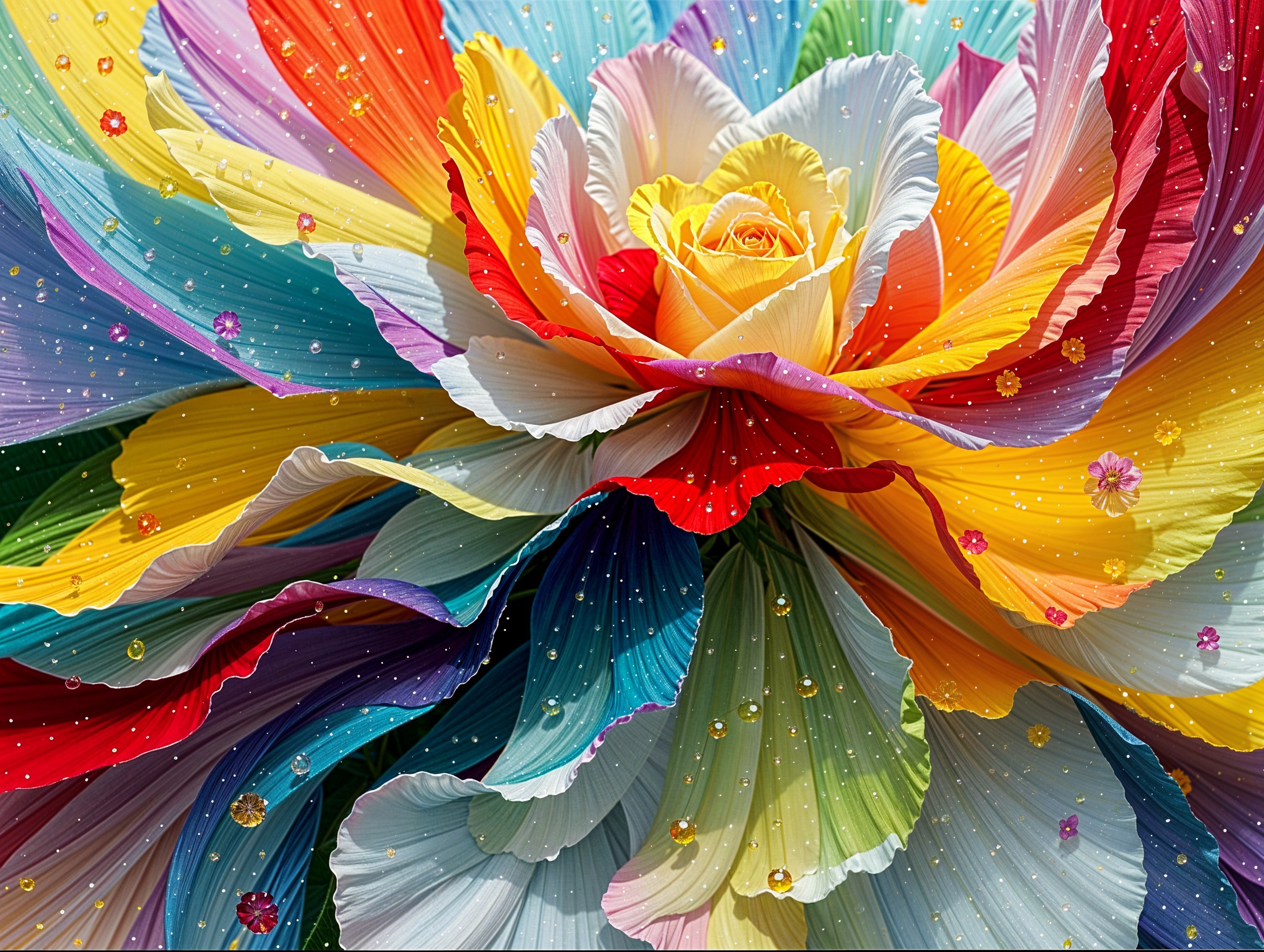 Vibrant Oversized Flower with Colorful Layered Petals