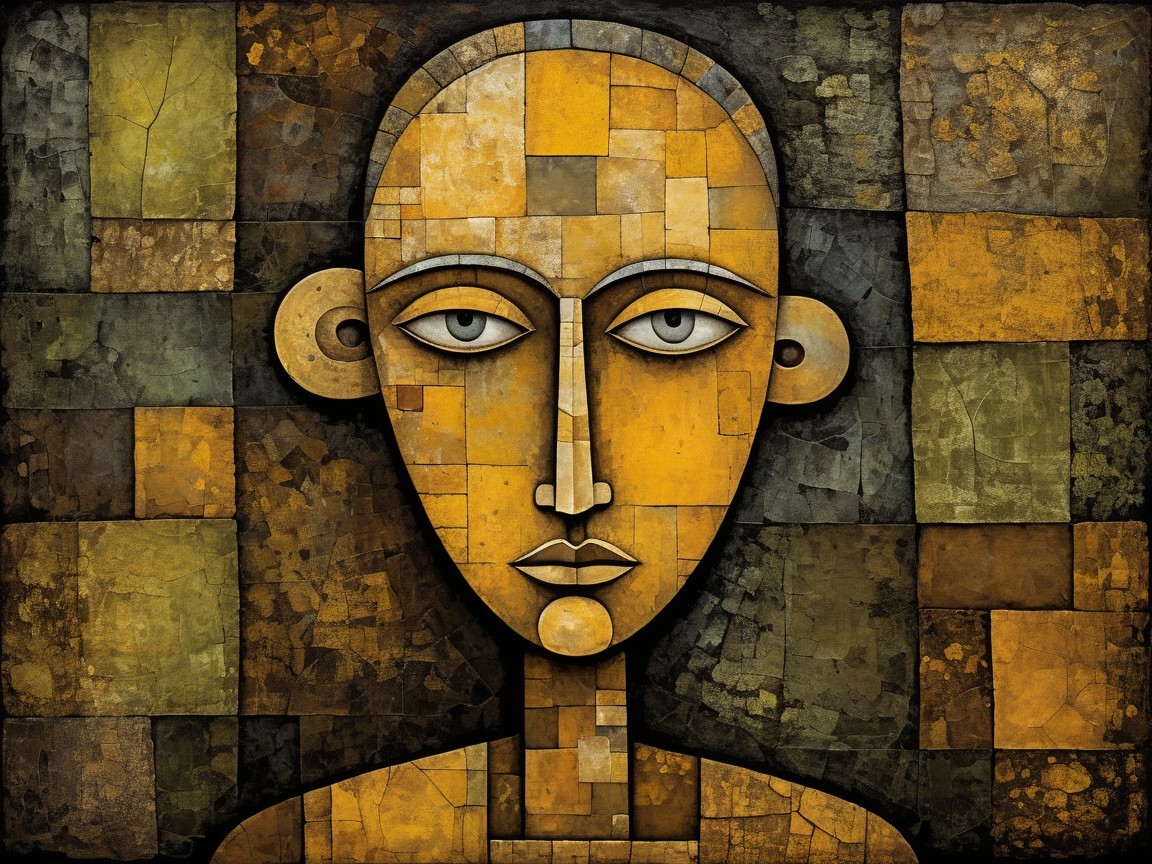 Abstract Figure with Geometric Shapes and Warm Tones