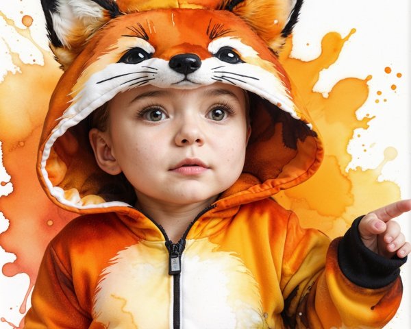 Vibrant Fox-Themed Hoodie on a Young Child