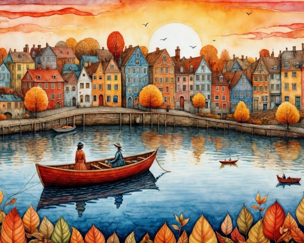 Tranquil Autumn Landscape with Colorful Foliage