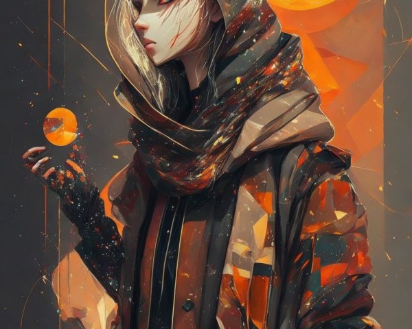 Futuristic female warrior in cosmic street style fashion