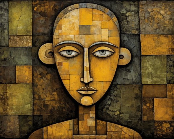 Abstract Figure with Geometric Shapes and Warm Tones