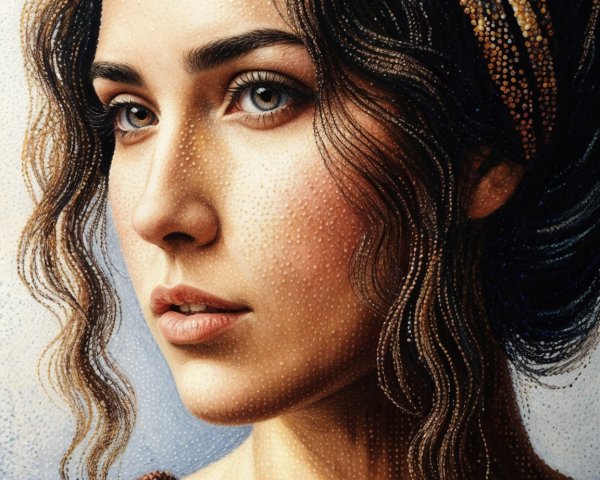 Close-Up Portrait of a Woman with Expressive Eyes
