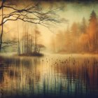 Snow-Covered House by Winding River at Sunset