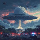 UFO Hovers Over White House Amid Stormy Chaos