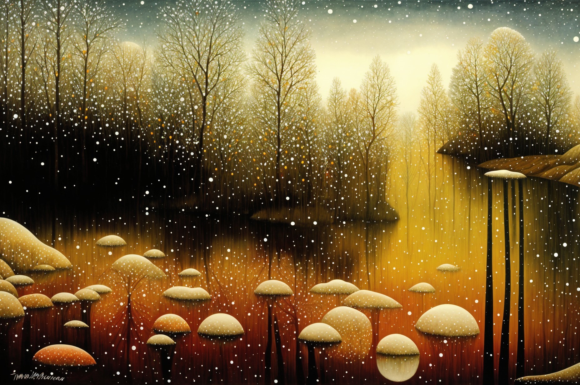 Tranquil Autumn Landscape with Reflective Water