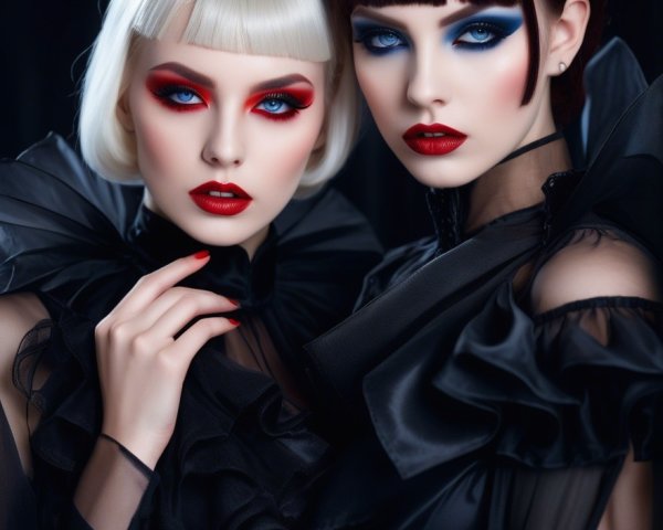 Bold Makeup and Stylish Hairstyles in High Fashion