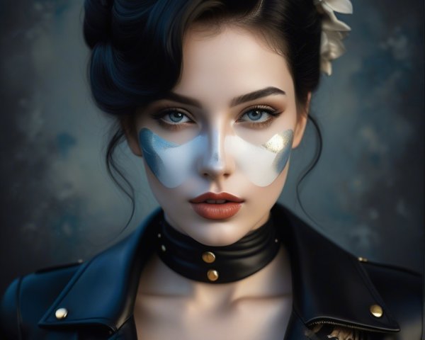 Portrait of a Confident Young Woman in Leather Jacket