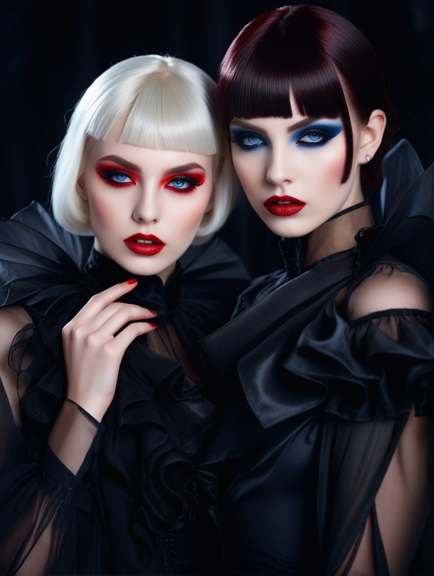 Bold Makeup and Stylish Hairstyles in High Fashion
