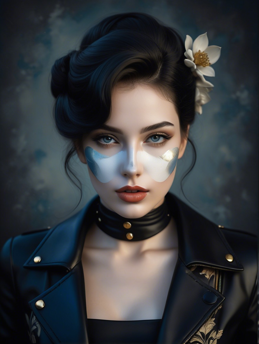 Portrait of a Confident Young Woman in Leather Jacket
