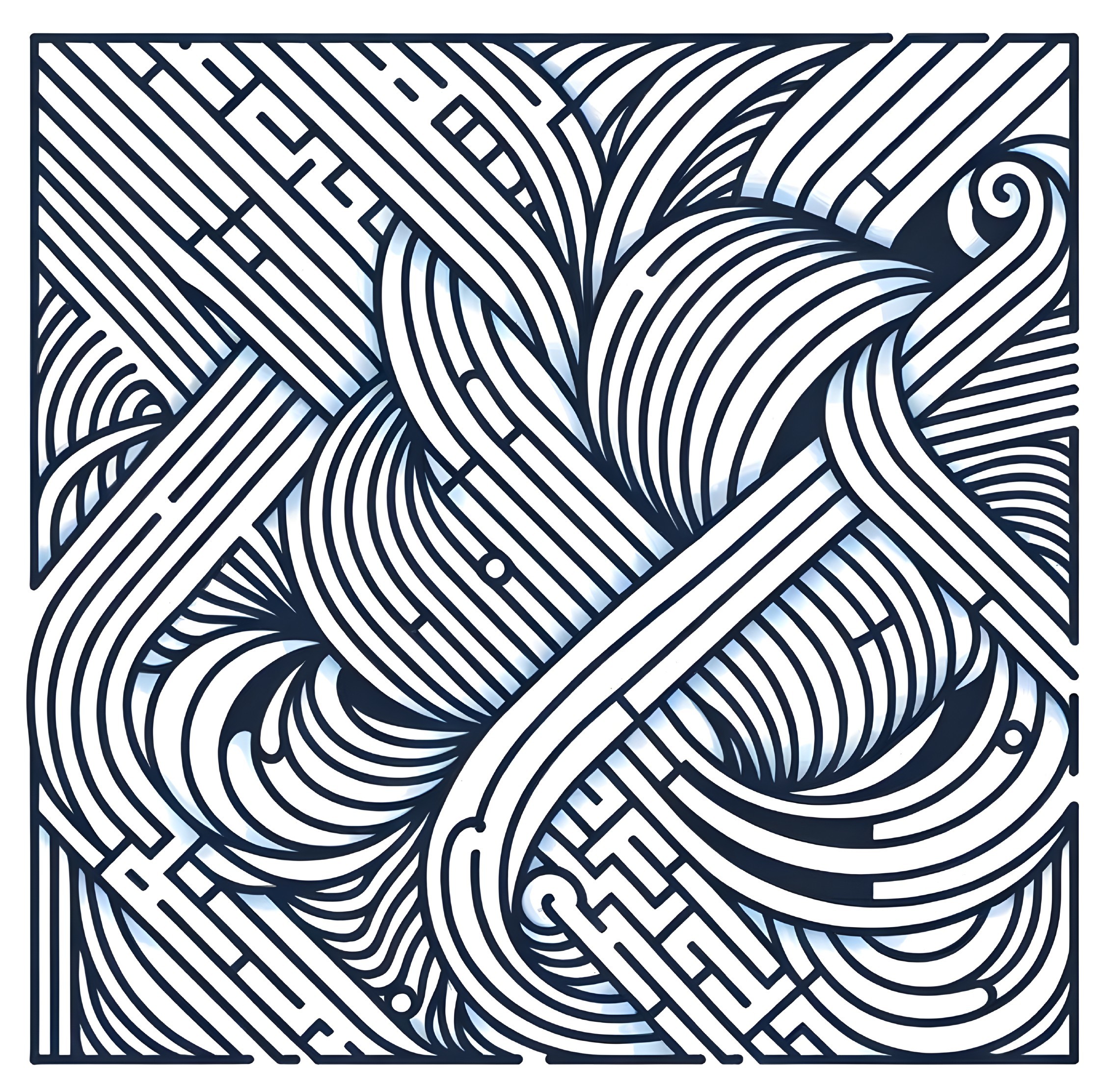 Intricate Design of Flowing Lines and Curves