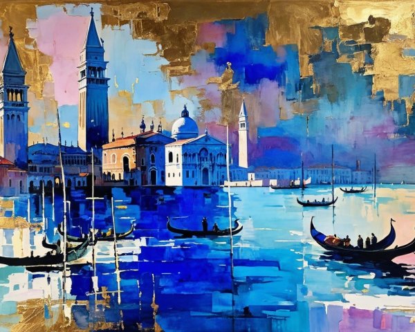 Abstract Representation of Venice's Iconic Structures