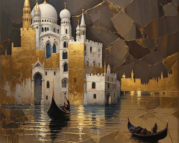 Serene Landscape with Grand Castle and Tranquil Waters