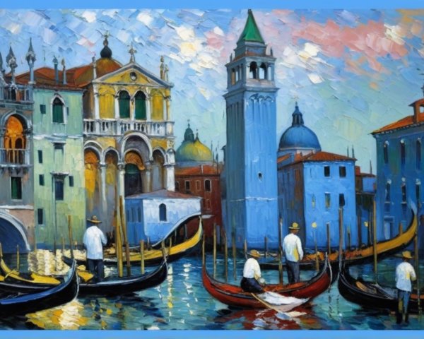 Vibrant Venetian Canal with Colorful Architecture